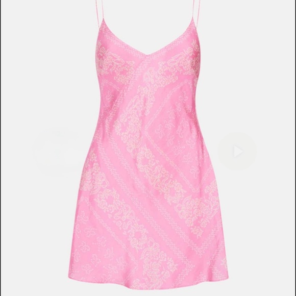 LoveShackFancy Raja Pink Silk Lace Trim Slip Mini Dress size S - Picture 11 of 12